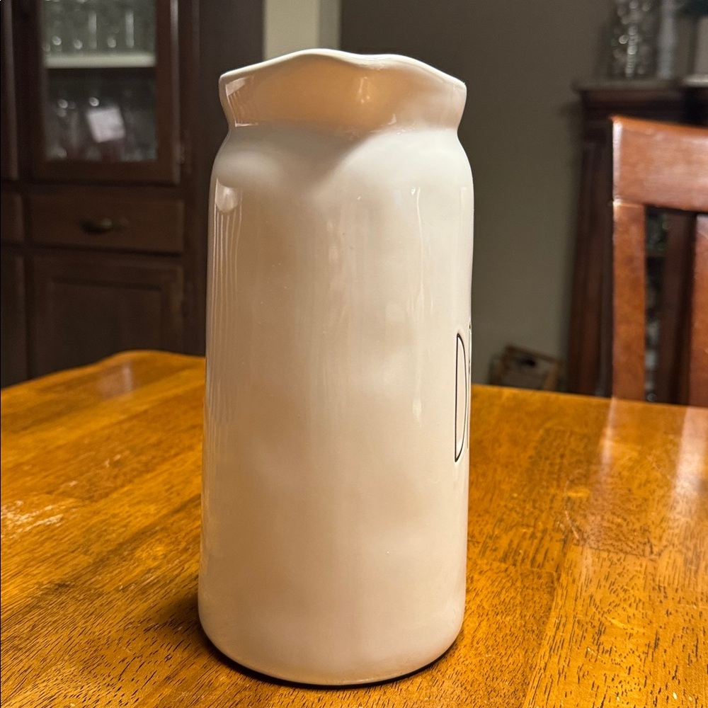 Rae Dunn Cream Ceramic Drink Pitcher. 52oz. Capacity. - Picture 4 of 6